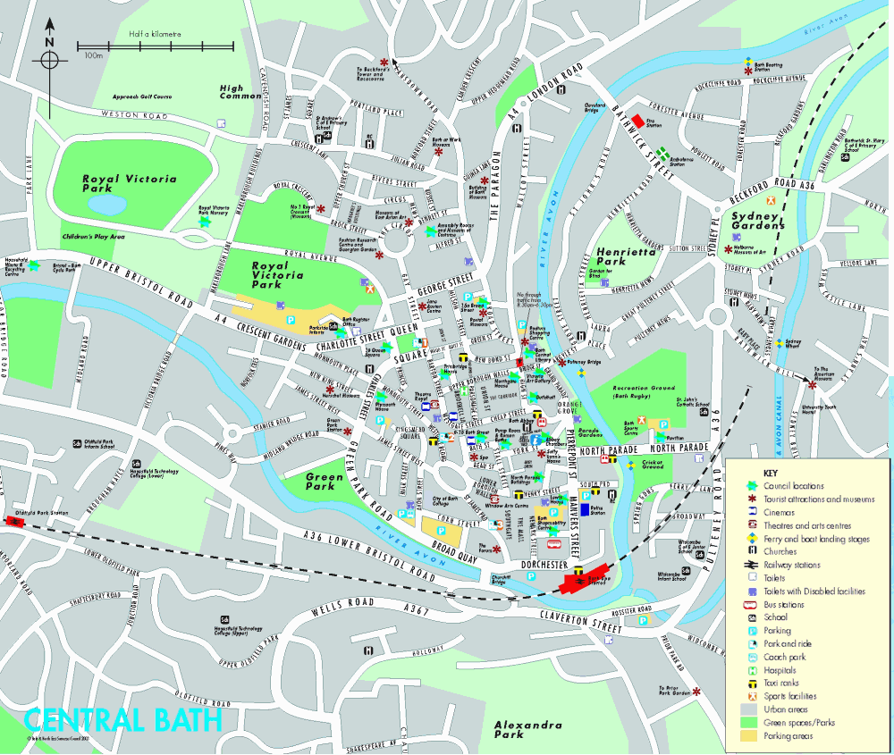 Mappa Bath - Cartina di Bath