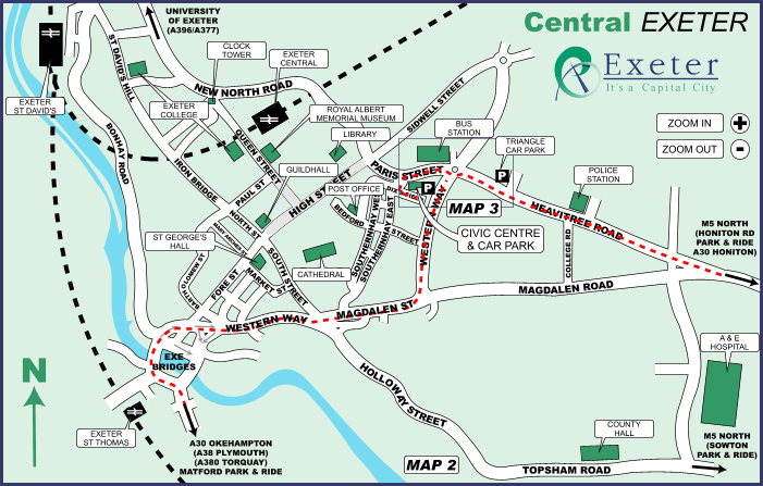 Mappa Exeter - Cartina di Exeter