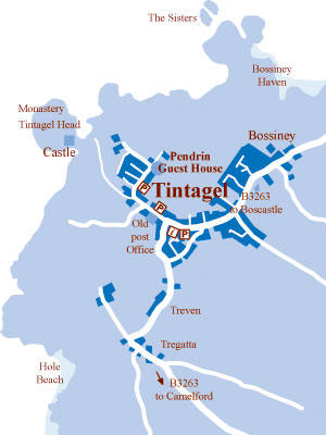 Mappa Tintagel - Cartina di Tintagel